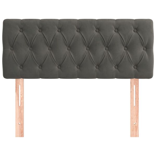 vidaXL T&ecirc;te de lit Gris fonc&eacute; 100x7x78/88 cm Velours