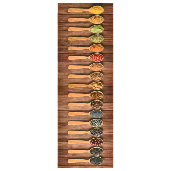vidaXL Tapis de sol de cuisine lavable Cuill&egrave;re 45x150 cm