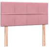 vidaXL Sommier &agrave; lattes de lit avec matelas rose 80x210 cm velours