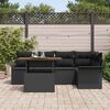 vidaXL Ensemble de canapé de jardin 6 pcs Noir Poly rotin
