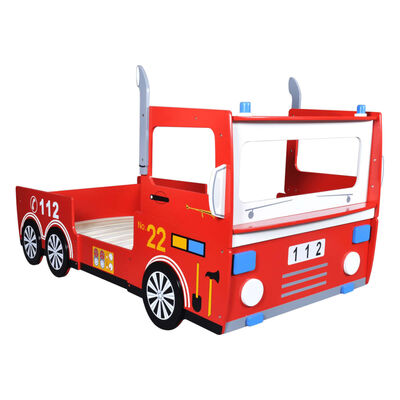 Lit pour enfant design camion de pompier rouge 200 x 90 cm