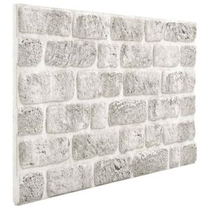 vidaXL Panneaux muraux 10 pcs Gris clair 100 x 50 cm Mousse EPS