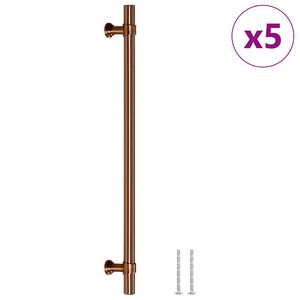 vidaXL Poign&eacute;es d'armoire 5 pcs bronze 224 mm acier inoxydable