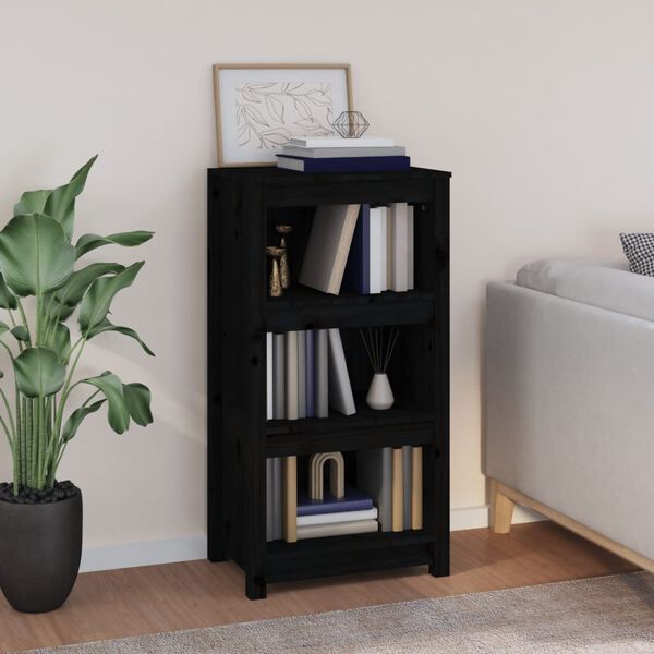 vidaXL Biblioth&egrave;que Noir 50x35x97 cm Bois de pin massif