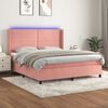 vidaXL Sommier &agrave; lattes de lit matelas et LED Rose 180x200 cm Velours