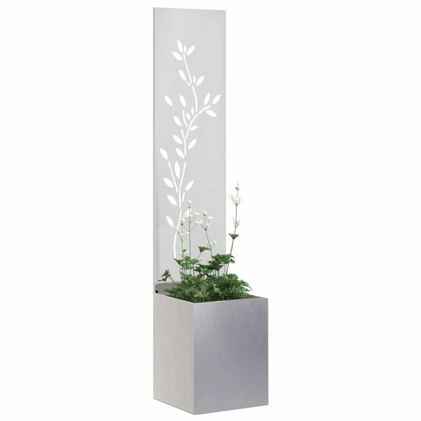 vidaXL &Eacute;cran de confidentialit&eacute; de jardin Floral Argent 32 x 140 cm