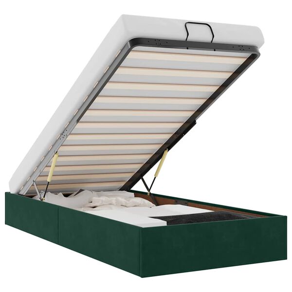 vidaXL Cadre de lit ottoman sans matelas vert fonc&eacute; 80x200 cm velours
