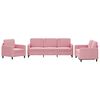 vidaXL Ensemble de canap&eacute;s 3 pcs rose velours