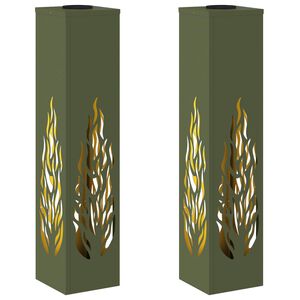vidaXL Lumi&egrave;re de chemin LED solaire 2 pc Blanc chaud 18 x 18 x 80 cm
