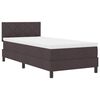 vidaXL Lit &agrave; ressorts avec bandes LED Marron fonc&eacute; 90 x 190 cm tissu