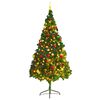 vidaXL Arbre de No&euml;l artificiel pr&eacute;-&eacute;clair&eacute; avec boules vert 210 cm