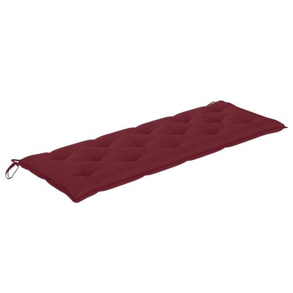 vidaXL Banc Batavia avec coussin bordeaux 150 cm Bois de teck massif