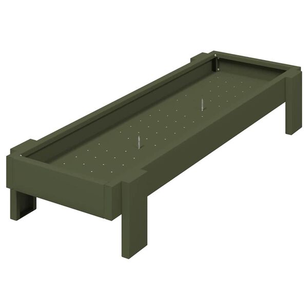 vidaXL Bac de nourrissage pour poules Vert olive 80 x 28 x 13.5 cm