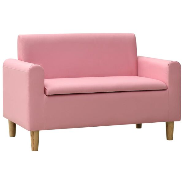 vidaXL Canap&eacute; &agrave; 2 places pour enfants Rose Similicuir