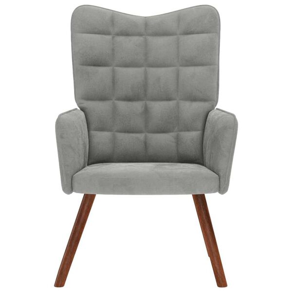 vidaXL Chaise de relaxation Gris clair Velours