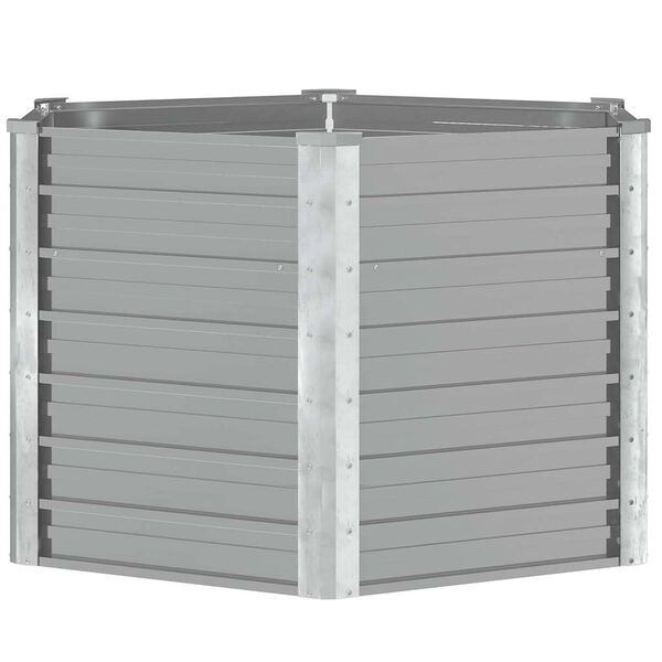 vidaXL Lit sur&eacute;lev&eacute; de jardin Acier galvanis&eacute; 129x129x77 cm Gris