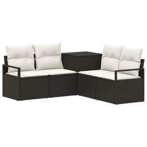 vidaXL Ensemble de Canap&eacute;s 5 pc Noir et blanc cr&egrave;me