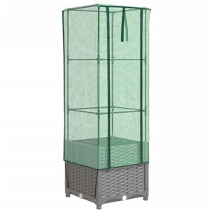 vidaXL Jardini&egrave;re sur&eacute;lev&eacute;e avec housse aspect rotin 40x40x139 cm