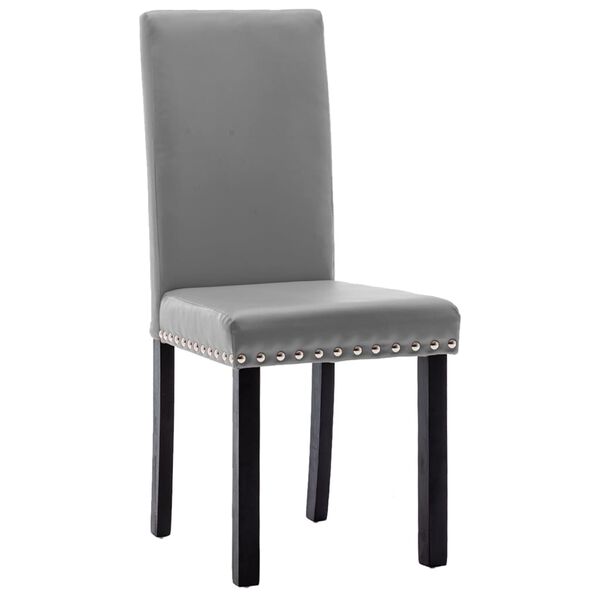 vidaXL Chaises &agrave; manger lot de 2 gris PVC