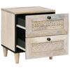 vidaXL Cabinet de chevet Beige 40 x 33 x 46 cm Bois d'acacia massif