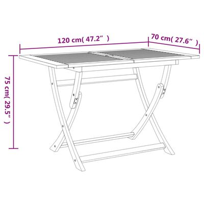 vidaXL Ensemble à manger de jardin 5 pcs Bois d'acacia solide