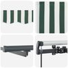 vidaXL Auvent R&eacute;tractable Vert et blanc 300 x 250 cm tissu