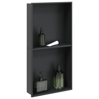 vidaXL Niche de douche noir mat 32x62x9 cm acier inoxydable