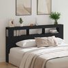 vidaXL T&ecirc;te de lit LED avec &eacute;tag&egrave;re Ch&ecirc;ne noir 200 x 18,5 x 103,5 cm