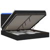 vidaXL Lit coffre avec matelas et LED Noir 160 x 200 cm Tissu