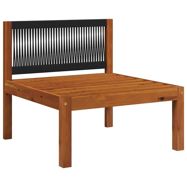 vidaXL Canap&eacute; de jardin central avec coussins en bois d'acacia et corde