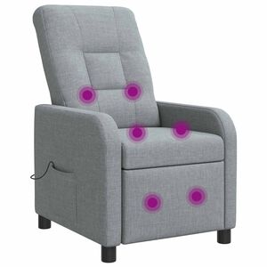vidaXL Fauteuil de massage inclinable Gris clair Tissu
