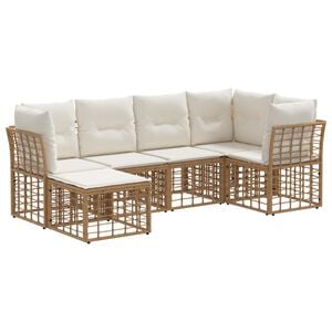 vidaXL Ensemble de canap&eacute;s d'ext&eacute;rieur Naturel Polyester