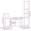 vidaXL Ensemble de meubles salle de bain 3 pcs blanc bois d'ing&eacute;nierie