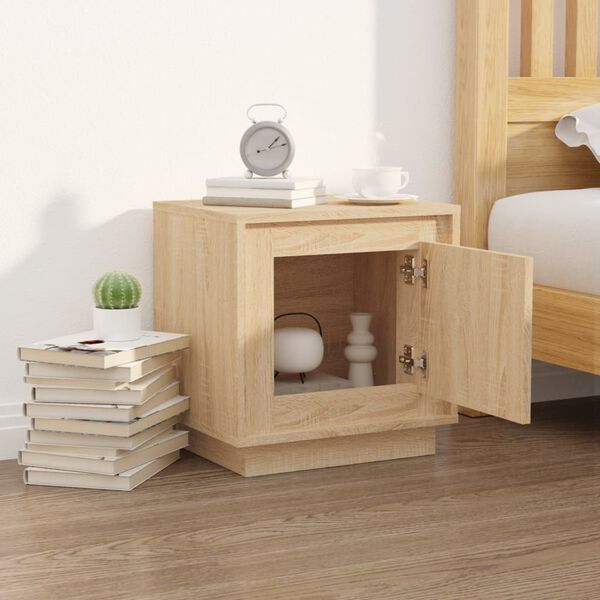 vidaXL Table de chevet ch&ecirc;ne sonoma 44x35x45 cm bois d'ing&eacute;nierie