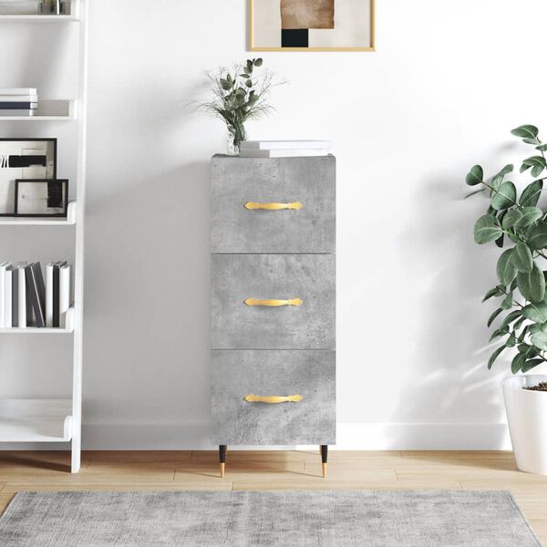 vidaXL Buffet Gris b&eacute;ton 34,5x34x90 cm Bois d'ing&eacute;nierie