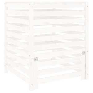 vidaXL Composteur Blanc 82,5x82,5x99,5 cm Bois massif de pin