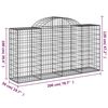 vidaXL Paniers &agrave; gabions arqu&eacute;s 12 pcs 200x50x100/120 cm fer galvanis&eacute;