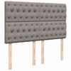 vidaXL Sommier &agrave; lattes de lit avec matelas Taupe 140x200 cm Tissu
