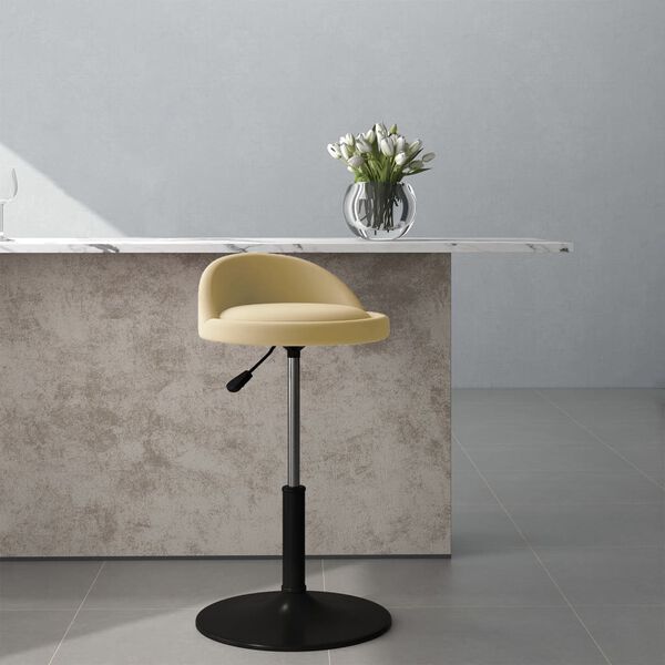 vidaXL Chaise pivotante de salle &agrave; manger Cr&egrave;me Velours