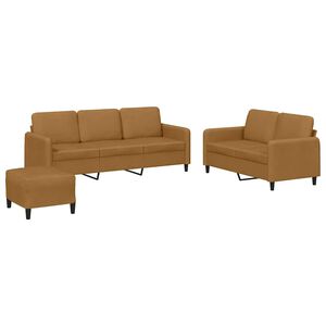 vidaXL Ensemble de canap&eacute;s 3 pcs marron velours