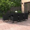 vidaXL Ensemble à manger de jardin coussins 9 pcs Résine tressée Verre