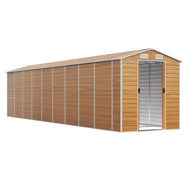 vidaXL Abri de jardin marron clair 191x810x198 cm acier galvanis&eacute;