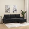 vidaXL Canap&eacute; &agrave; 3 places avec repose-pieds Noir 180 cm Velours