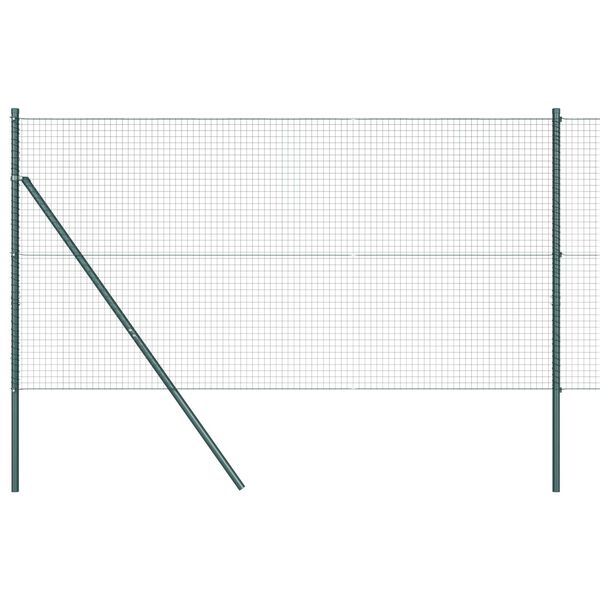 vidaXL Poteau de cl&ocirc;ture. Vert 10 x 1 m (25 x 25 mm de maille) Acier