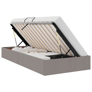 vidaXL Cadre de lit ottoman avec stockage Taupe 90 x 200 cm tissu