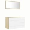 vidaXL Ensemble de meubles de salle de bain 2pcs blanc et ch&ecirc;ne sonoma