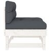 vidaXL Canapés centraux avec coussins 2 pcs blanc bois de pin massif
