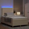 vidaXL Lit &agrave; ressorts avec matelas Cr&egrave;me 120 x 190 cm tissu