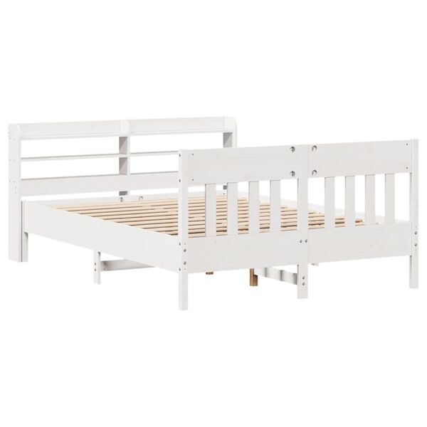 vidaXL Cadre de lit sans matelas blanc 150x200 cm bois de pin massif