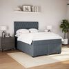 vidaXL Sommier &agrave; lattes de lit et matelas Gris fonc&eacute; 140x200cm Velours